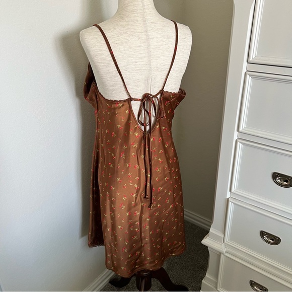 NWT Wild Fable Lace Trim Slip Dress Copper Cherries - Picture 9 of 13